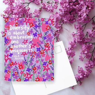 Diversity Embracing Uniqueness Ola Joseph Quote Postcard