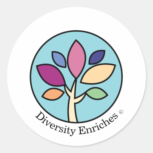 Diversity Enriches Round Sticker (Front)