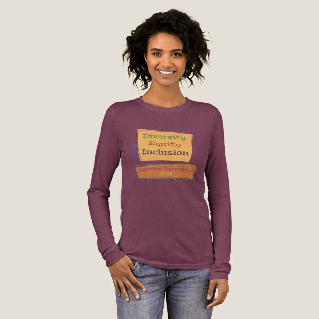 Diversity Equity Inclusion; American Values 1964 P Tri-Blend Shirt (Full Front)