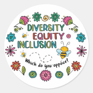 Diversity Equity Inclusion Classic Round Sticker
