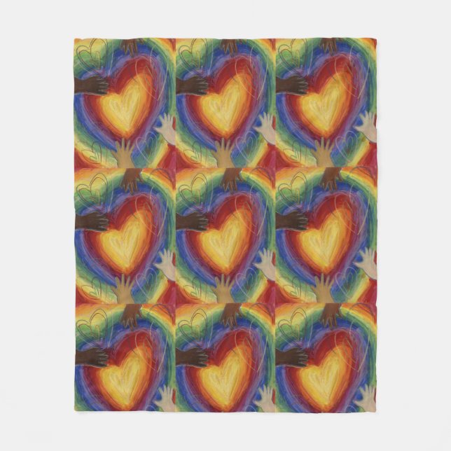 Diversity, Equity, Inclusion Fleece Throw Blanket (Front)