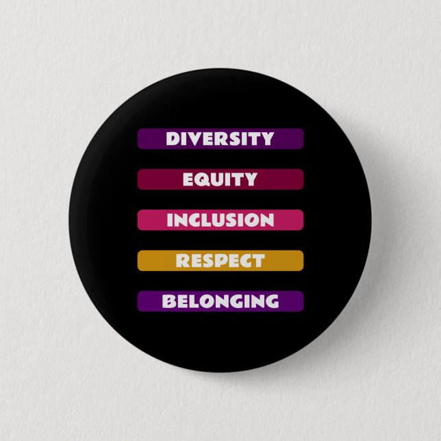 Diversity Equity Inclusion Respect Belonging Pack  Button (Front)