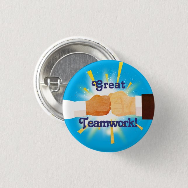 Diversity fist bump employee recognition award button (Front & Back)