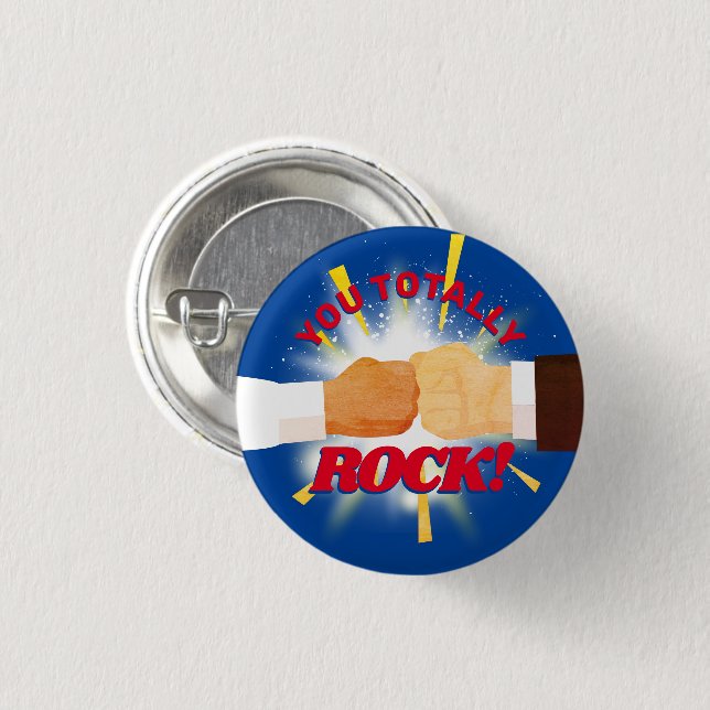 Diversity fist bump employee recognition award button (Front & Back)