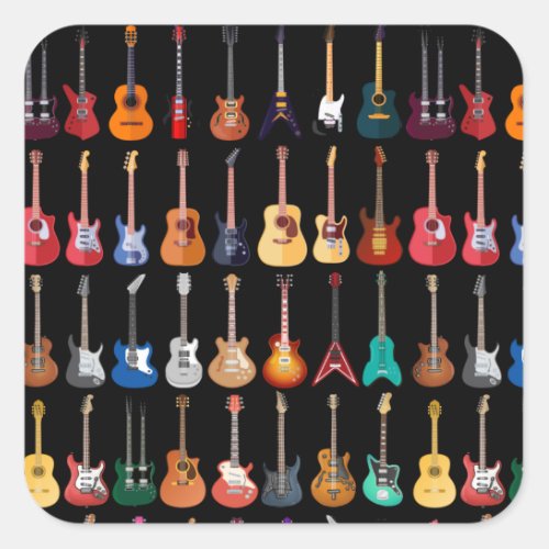 Diversity Guitar Shirt Guitar Lover Music For Men Square Sticker