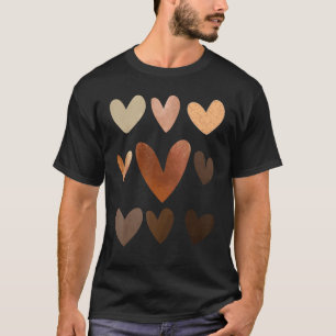 Diversity Heart Skin Tones Black Pride Kindness Me T-Shirt