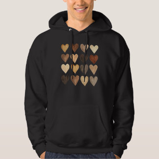 Diversity Heart Skin Tones Melanin Pride Black His Hoodie