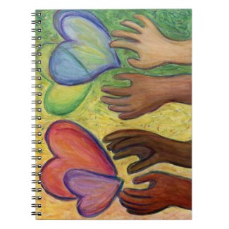 Diversity Hearts Hands Love Art Journal Notebook