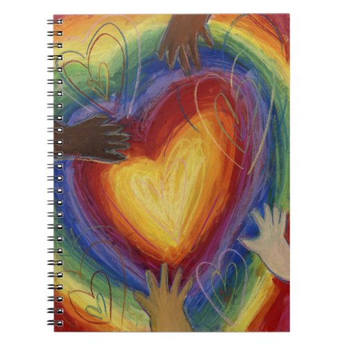 Diversity Hearts Hands Love Art Journal Notebook
