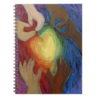 Diversity Hearts Hands Love Art Journal Notebook