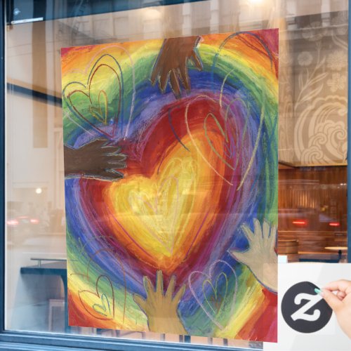 Diversity Hearts Inspirational DEI Window Clings