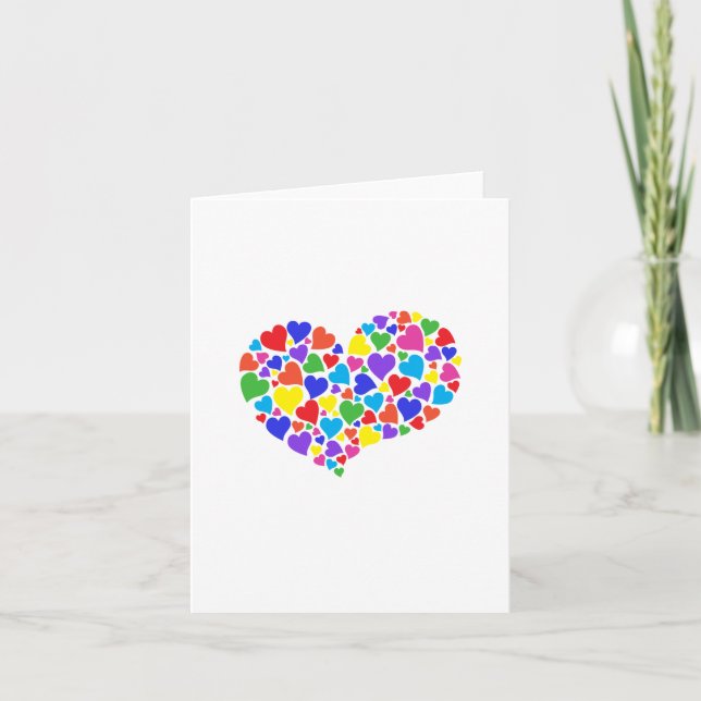 Diversity Hearts Rainbow Heart Love Peace Family Card (Front)