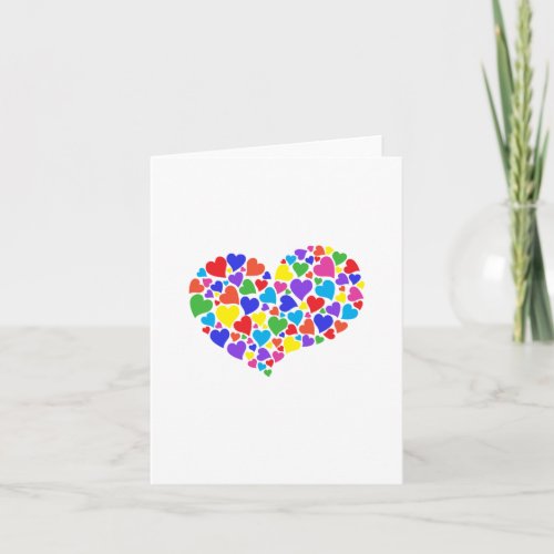 Diversity Hearts Rainbow Heart Love Peace Family Card