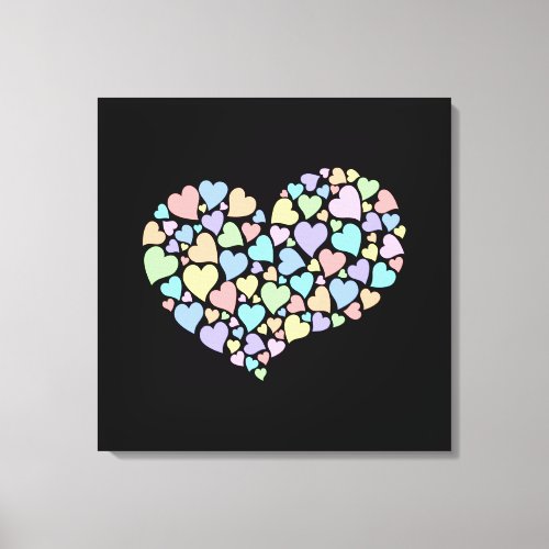 Diversity Hearts Rainbow Heart Love Peace Unity Canvas Print