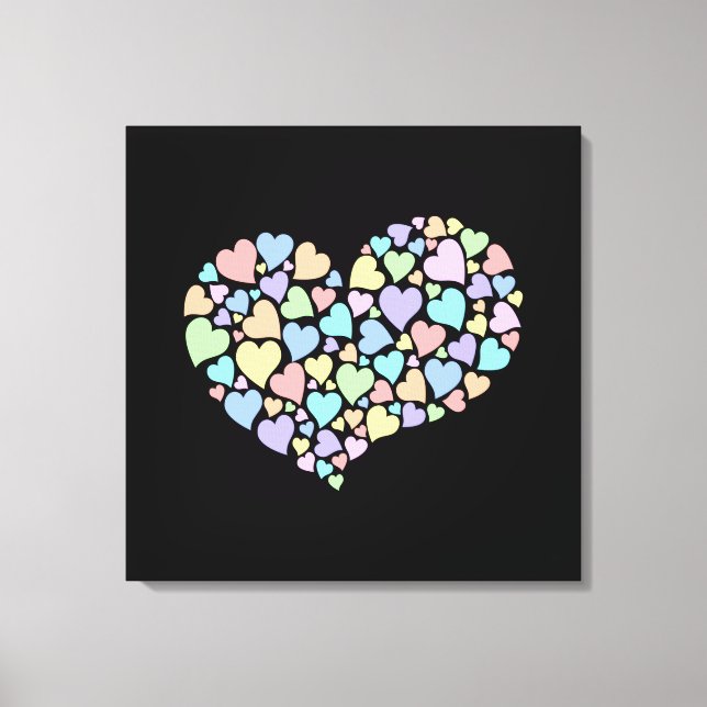Diversity Hearts Rainbow Heart Love Peace Unity Canvas Print (Front)