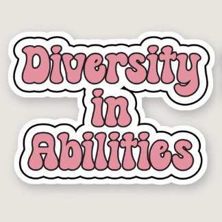 Diversity in Abilities - Pink Retro Typograp Sticker