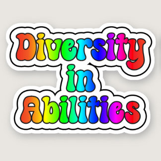 Diversity in Abilities - Rainbow Retro Typograp Sticker