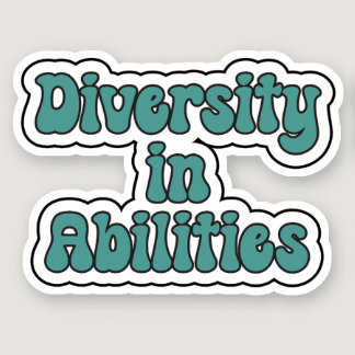 Diversity in Abilities - Teal Retro Typograp Sticker