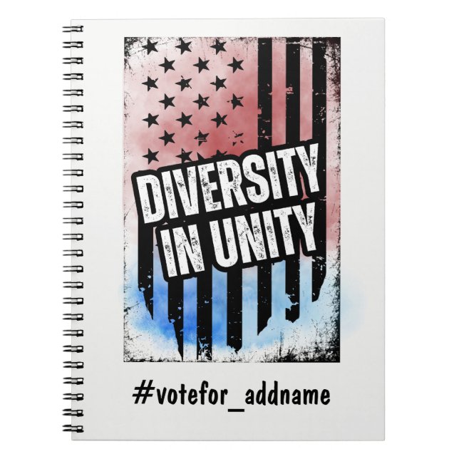 Diversity in Unity 2024 US Election President Vote Notebook (Front)