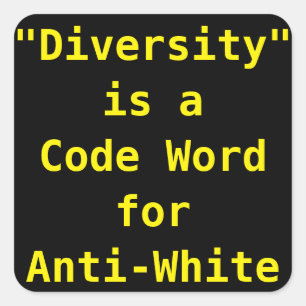Diversity is a code word for Anti-White Square Sticker