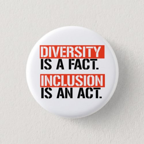 Diversity is a fact Inclusion is an Act Button