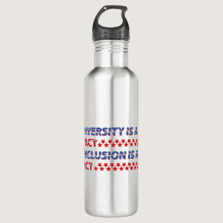 diversity is a fact. inclusion is an act. stainless steel water bottle