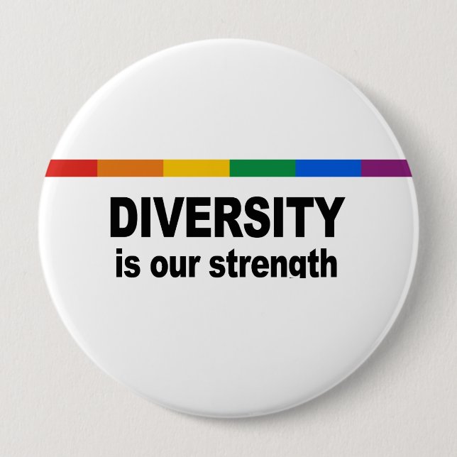 Diversity is a strength pinback button (Front)