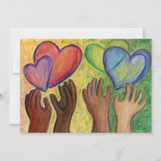 Diversity Love Hearts Hands Colorful Invitations