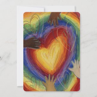 Diversity Love Hearts Hands Colorful Invitations