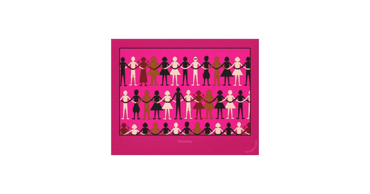 Diversity Paper Dolls Graphic By Miriam A Kilmer Canvas Print