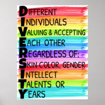 Diversity Rainbow Classroom Poster