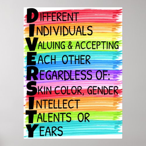 Diversity Rainbow Classroom Poster