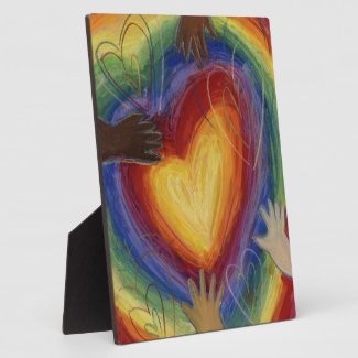 Diversity Rainbow Love Heart DEI Plaque Art Prints
