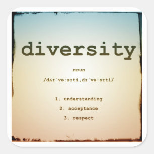 Diversity Square Stickers, Glossy, Large, 3 inch Square Sticker