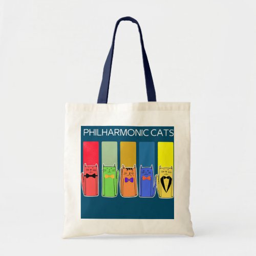 divertente philarmonic cats gatti  tote bag