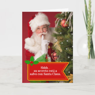 Divertida de Navidad Santa Sabe Todo Holiday Card