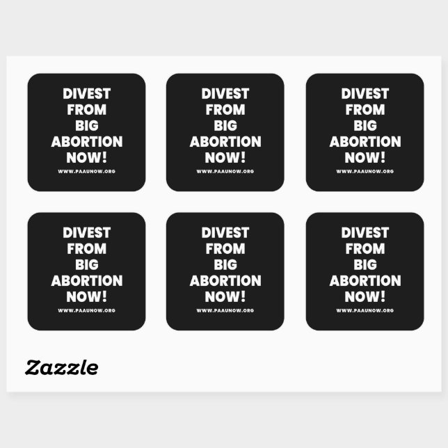 Divest From Big Abortion Now! Sticker (Sheet)