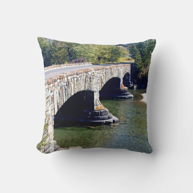 Divide Creek Bridge Throw Pillow (Front)