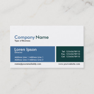 Divided Band Blue and Dark Green Business Card