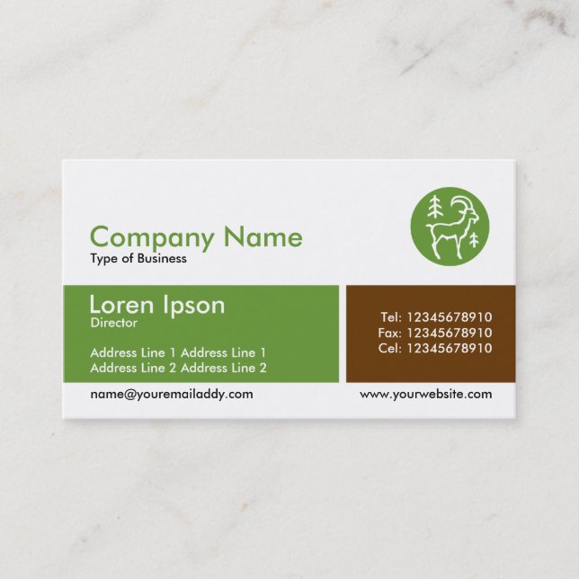 Divided Band - Green and Brown Business Card (Front)