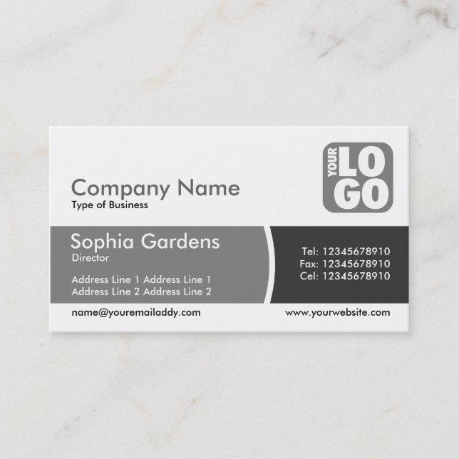 Divided Band - Shades of Gray - Logo Business Card (Front)
