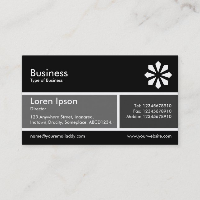 Divided Band v2 Gray and Dark Gray Business Card (Front)