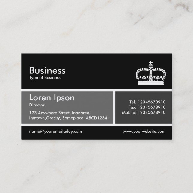 Divided Band v2 Gray and Dark Gray Business Card (Front)