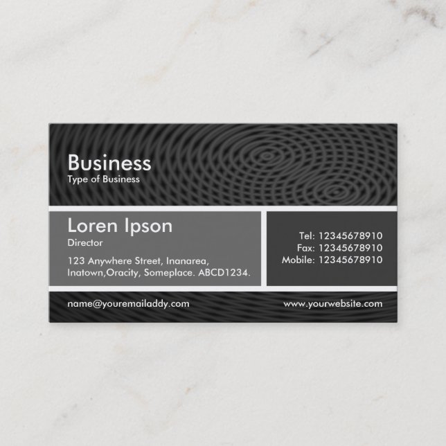 Divided Band v2 Gray and Dark Gray Business Card (Front)