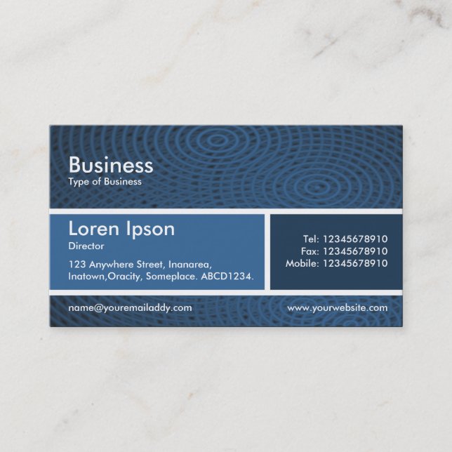 Divided Band v2 Shades of Blue Business Card (Front)