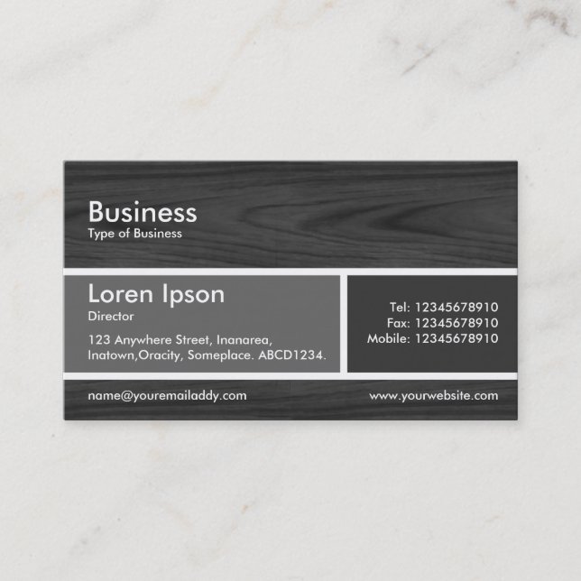 Divided Band v3 Gray and Dark Gray Business Card (Front)