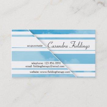 Divided Clouds - Blue Business Card by fireflidesigns at Zazzle