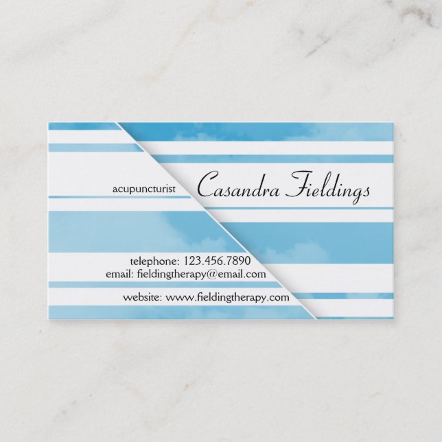 Divided Clouds - Blue Business Card (Front)