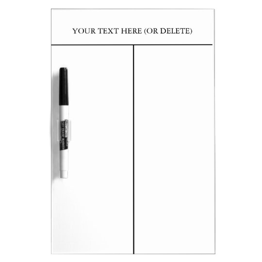 Divided Dry Erase Board Customize Text Dry Erase Board