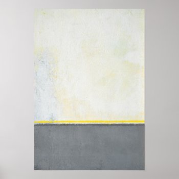 'divided' Gray And Yellow Abstract Art Poster by T30Gallery at Zazzle